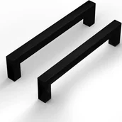 Zawiasy, okucia i inne akcesoria - Czarny uchwyt do szafki kuchennej, rozstaw osi 128 mm, uchwyt do szafki, uchwyt kuchenny ze stali nierdzewnej, 2 sztuki - miniaturka - grafika 1