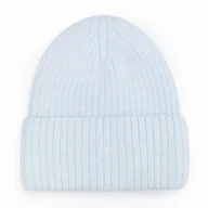 Czapki damskie - Damska Elegancka Czapka Wełniana Wełna Zimowa Na Zimę 60% Angora Niebieska - miniaturka - grafika 1