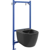 Stelaże i zestawy podtynkowe do WC - Mexen zestaw podtynkowy bidetowy stelaż Fenix B z bidetem Carmen, czarny mat - miniaturka - grafika 1