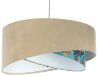 Lampy sufitowe - Beżowo-biała lampa wisząca z wzorem H8-T41 - miniaturka - grafika 1