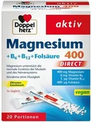 Witaminy i minerały - Magnez 400 + B6 + B12 + kwas foliowy DIRECT, Doppelherz, 20 porcji - miniaturka - grafika 1