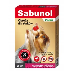 Dr Seidla Dermapharm Sabunol Gpi Obroża Przeciw Pchłom Dla Yorka Ozdobna Różowa 35Cm - Artykuły przeciw pasożytom - miniaturka - grafika 1