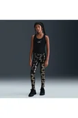 Spodnie i spodenki dla dziewczynek - Legginsy znadrukiem dla dużych dzieci (dziewcząt) Nike One - Czerń - miniaturka - grafika 1