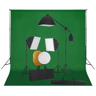 vidaXL Zestaw studyjny Zestaw studyjny z lampami softbox tłem i blendami 3067061 - Lampy studyjne - miniaturka - grafika 1