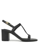 Sandały damskie - Tommy Hilfiger Sandały Leather Block Heel Sandal FW0FW08532 Czarny - miniaturka - grafika 1