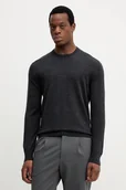 Swetry męskie - Calvin Klein sweter wełniany męski kolor szary lekki LV04LB305G - miniaturka - grafika 1