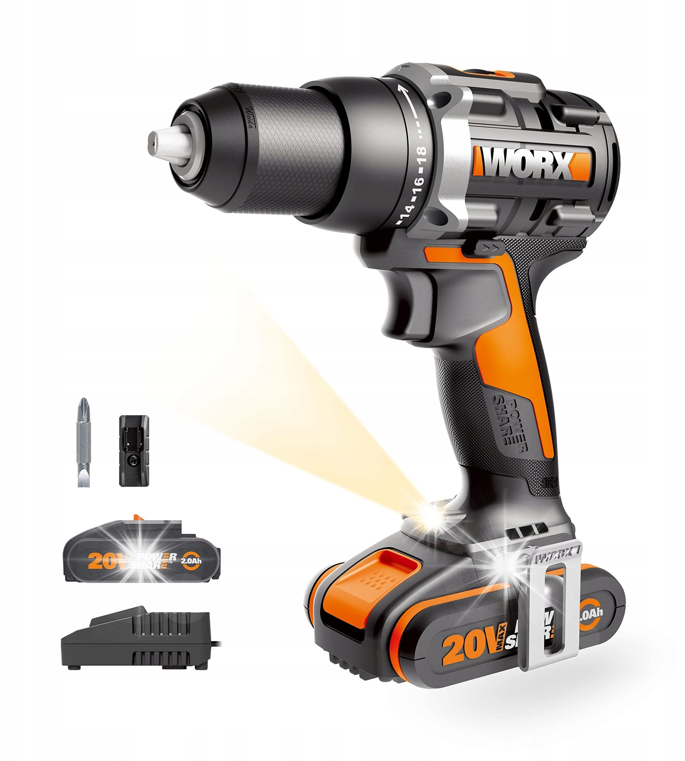 WORX Wiertarko-wkrętarka WX102 Bezszczotkowa 20V 60Nm 13mm