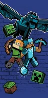 Ręczniki - Ręcznik Bawełna 140X70Cm Minecraft Metro Art - miniaturka - grafika 1