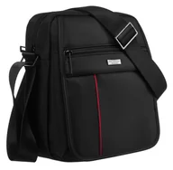 Torby męskie - Torba męska na ramię crossbody poliester Peterson, czarny - miniaturka - grafika 1