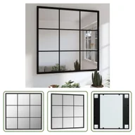 Lustra - The Living Store Lustro ścienne czarne 60x60 cm metalowe - miniaturka - grafika 1