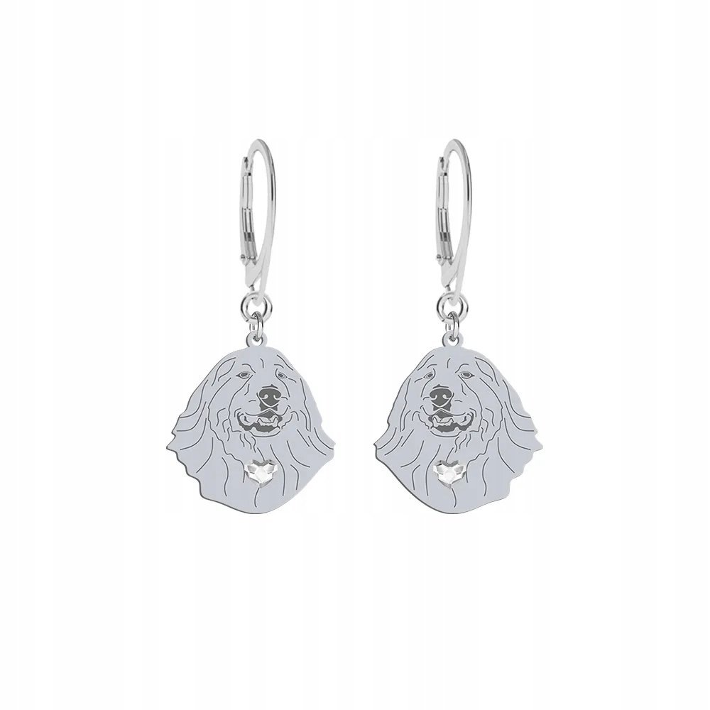 Kolczyki Srebrne z psem Pirenejski Pies Górski 925 Biżuteria Prezent GRAWER