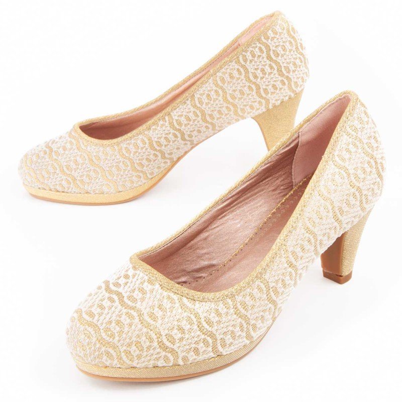 Buty na Obcasie Montevita Unne62 Złote