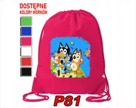 Torby szkolne - WOREK SZKOLNY NA WF BUTY DLA DZIECKA NIEBIESKI PIESEK KRÓLIKO + IMIĘ - miniaturka - grafika 1