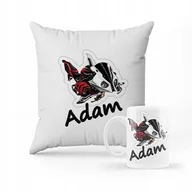 Gadżety dla niej i dla niego - ZESTAW PODUSZKA + KUBEK PREZENT DLA DZIECKA MOTOR MOTOCYKL + IMIĘ #15 - miniaturka - grafika 1