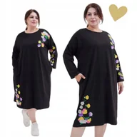Spodnie damskie - SUKIENKA DRESOWA BAWEŁNA HAFT kieszenie sportowa wygodna 50 52 5XL 6XL - miniaturka - grafika 1