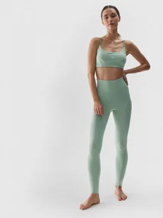 Damskie legginsy do jogi 4F 4FWAW24TFTIF283 - zielone - Spodnie sportowe damskie - miniaturka - grafika 1