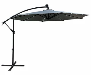 Jasnoszary parasol ogrodowy z oświetleniem LED R9-K66 - Parasole ogrodowe Jasnoszary parasol ogrodowy z oświetleniem LED R9-K66 - Parasole ogrodowe - miniaturka - grafika 1