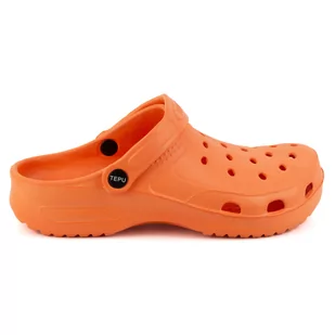 KLAPKI KROKSY buty LEKKIE chodaki pomarańczowe - Buty Olivier - Klapki i japonki damskie - miniaturka - grafika 1