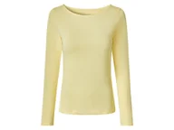 Koszulki i topy damskie - esmara® Koszulka damska z bawełną z długim rękawem (Żółty, S(36/38)) - miniaturka - grafika 1