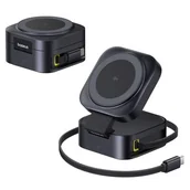 Ładowarki do telefonów - Ładowarka indukcyjna BASEUS Picogo 2w1 67W Czarny - miniaturka - grafika 1