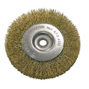 Proline Szczotka tarczowa z drutu falowanego mosiądzowanego z otworem 22mm 150mm 32815 PX32815 - Materiały ścierne - miniaturka - grafika 1