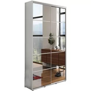 Szafa Przesuwna 100 z Lustrem A19 Skąpski Meble Biały, Biały, 245 cm - Szafy - miniaturka - grafika 1