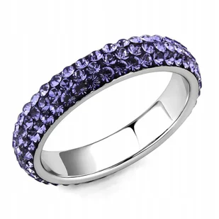 Pierścionek obrączka LUXURY PURPLE Swarovski r 8 - Pierścionki - miniaturka - grafika 1