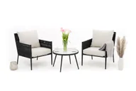 Meble ogrodowe - Zestaw mebli ogrodowych taras balkon aluminiowe BELIZE biało beżowy - miniaturka - grafika 1