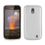 Etui i futerały do telefonów - NoName Etui Carbon Fiber Nokia 1 srebrny/silver - miniaturka - grafika 1