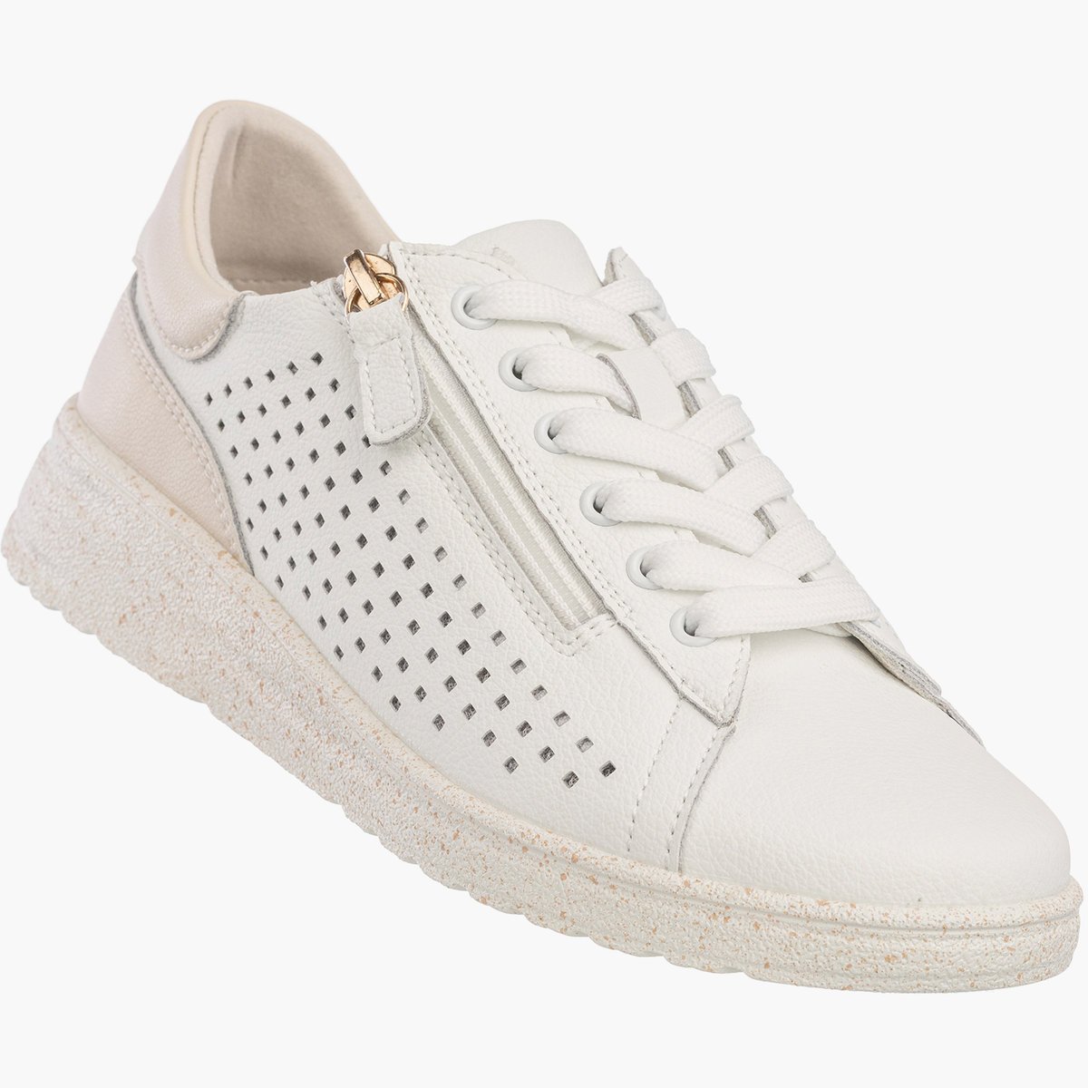 Sneakersy Damskie Skórzane Buty Na Platformie Półbuty Białe Jezzi 26PB18-137 Biały 41