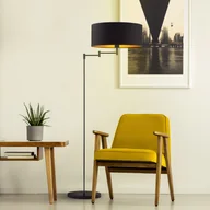 Lampy stojące - Czarna lampa stojąca LED do czytania w salonie CANCUN GOLD - miniaturka - grafika 1