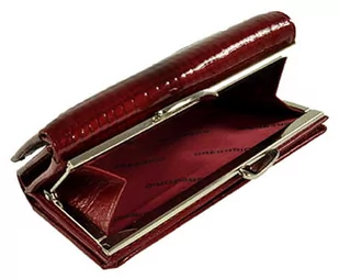Portfel Damski Skórzany GREGORIO 14 cm Klamra i Klapka Skóra Naturalna Lakierowany GF-108 CZERWONY RFID 14 x 9 x 4 [cm] - Portfele - miniaturka - grafika 4