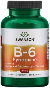Swanson, Witamina B6 100 mg, 250 kaps. - Witaminy i minerały Swanson, Witamina B6 100 mg, 250 kaps. - Witaminy i minerały - miniaturka - grafika 1