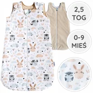 Śpiworki dla dzieci - ŚPIWOREK OCIEPLANY NIEMOWLĘCY 2.5 TOG PODWÓJNY ZAMEK BAWEŁNA Roz.XS BabyU - miniaturka - grafika 1
