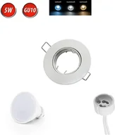 Żarówki LED - Reflektor wpuszczany GU10 Ø80mm otwór aluminiowy z GU10 5W neutralny biały 350 lumen żarówka LED biały okrągły - miniaturka - grafika 1