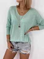 Bluzki damskie - BLUZKA TOSSE MIĘTOWA UNI - Ubra - miniaturka - grafika 1