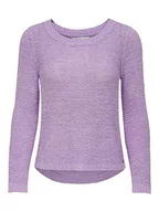 Swetry damskie - ONLY Damski sweter z dzianiny, jednokolorowy, Purple Rose, XL - miniaturka - grafika 1
