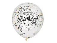 Balony i akcesoria - Balony przezroczyste z nadrukiem oraz konfetti w środku - 30 cm - 6 szt. - miniaturka - grafika 1