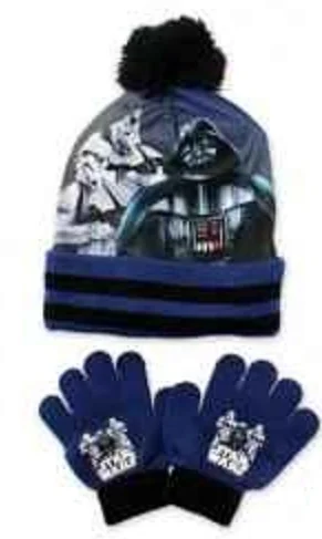 STAR WARS DARTH VADER pompon jesienno-zimowa czapka + rękawiczki 52-54cm