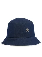 Czapki damskie - Tommy Hilfiger Kapelusz Elevated Chic Denim Bucket Hat AW0AW17133 Granatowy - miniaturka - grafika 1