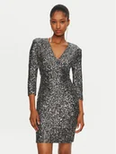 Sukienki - Rinascimento Sukienka koktajlowa CFC0121759003 Srebrny Regular Fit - miniaturka - grafika 1