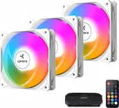 Wentylatory komputerowe - Wentylator upHere NK1206 ARGB Biały 4-pack + Hub + Pilot - miniaturka - grafika 1