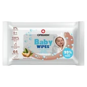 Chusteczki nawilżane - OPHARM Baby Wipes Oil Almond Chusteczki nawilżane dla dzieci i niemowląt, 64szt. - miniaturka - grafika 1