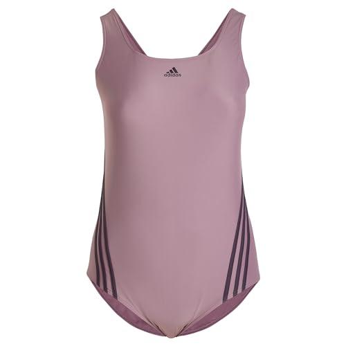 adidas Damski strój kąpielowy z 3 paskami (plus size), XL (duże rozmiary), Shadow Fig/Aurora Black, XL More