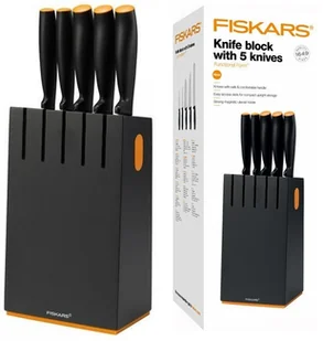 Fiskars zestaw 5 NOŻY W BLOKU CZARNYM 1014190 FF 1014190 (FISKARS FF 1014190) - Noże kuchenne - miniaturka - grafika 5