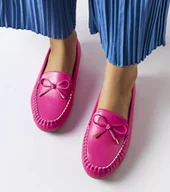 Mokasyny damskie - Różowe mokasyny z kokardką Via Foria-37 - miniaturka - grafika 1