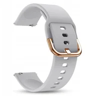 Akcesoria do smartwatchy - PASEK SILIKONOWY DO SMARTWATCHA ZEGARKA SIWY GOŁĄBKOWY SZARY 20 MM - miniaturka - grafika 1