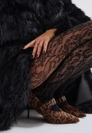 Czółenka - Brązowe Panterkowe Czółenka Vices na Szpilce z Wkładką ze Skóry Naturalnej z Klamrą Nalisette - miniaturka - grafika 1