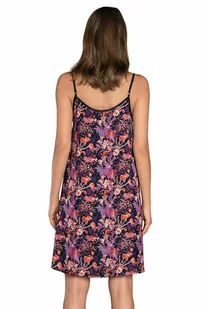 Satynowa koszula Tibesti fioletowe kwiaty L - Bielizna nocna - miniaturka - grafika 2