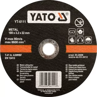 Yato tarcza tnąca metalu 230x2,0x22mm YT-5927 - Tarcze do pił - miniaturka - grafika 1